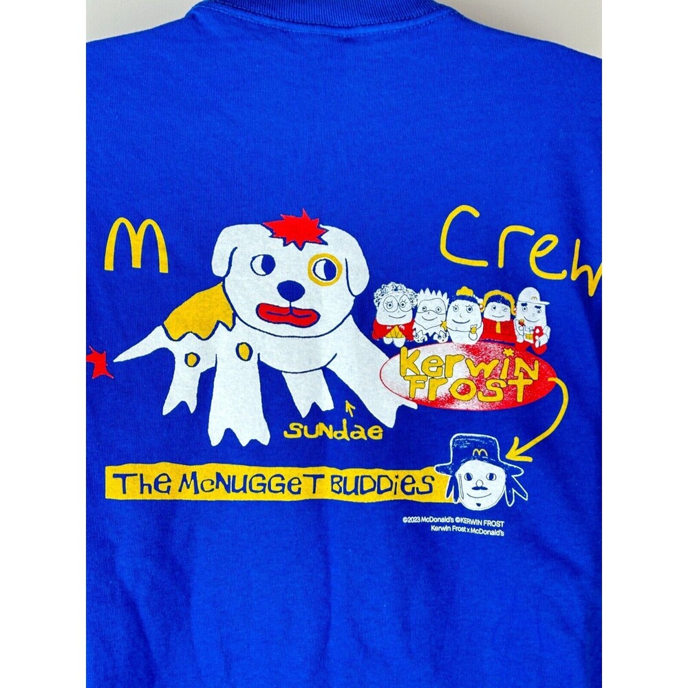 Limited Edition 2023 McDonald's Kerwin Frost McNugget Buddies Blue TShirt Large - Picture 3 of 8